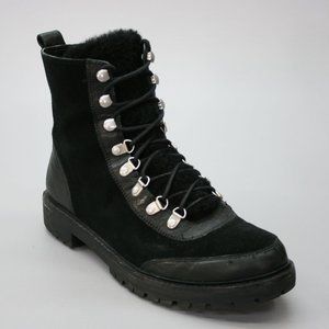 Lucky Brand Ladies 9 M LK-Ilianna Black Suede Wool Tongue Combat Hiker Booties